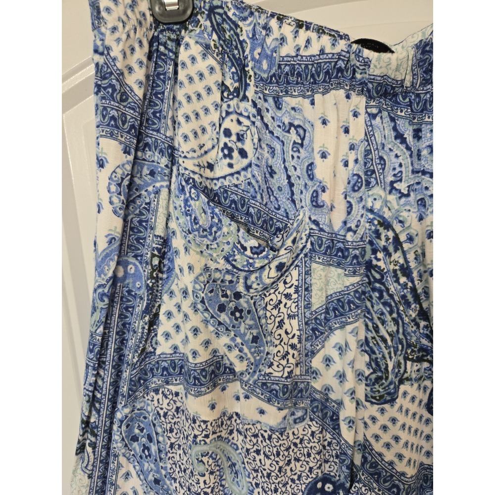 Zara Paisley Print Pull On Wide Leg Pants Size XL NWOT - Picture 5 of 12